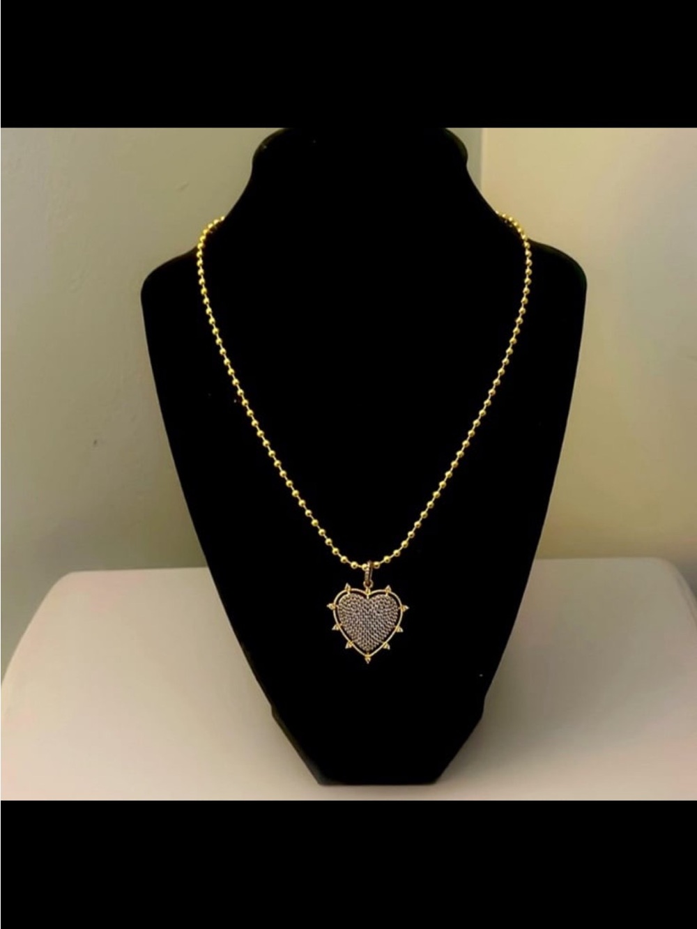 Gold & Silver Dagger Heart Necklace